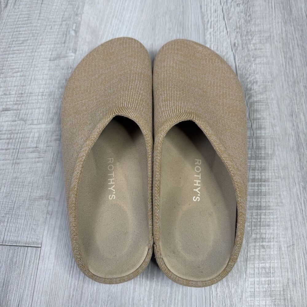 Rothy's The Casual Clog Brown Tan Mules Size 10 Womens Excellent With Box Cozy K - Picture 7 of 16
